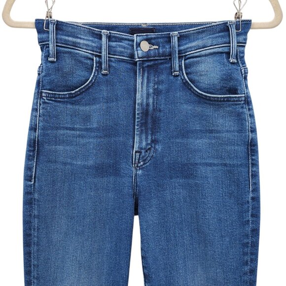 Mother Womens 24 Jeans The Hustler Flood Fray High Rise Flare Ankle Raw Hem - Picture 2 of 11